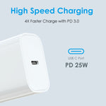 ที่ชาร์จเร็วพอร์ตเดียว NORTHJO NOPD2501 PD 25W USB-C / Type-C พร้อมปลั๊ก US, EU, UK, AU