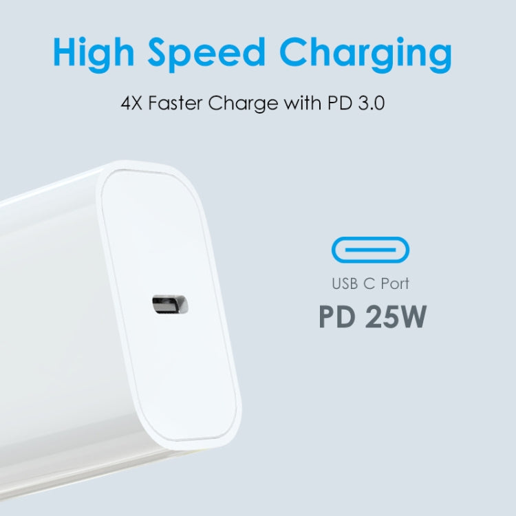 ที่ชาร์จเร็วพอร์ตเดียว NORTHJO NOPD2501 PD 25W USB-C / Type-C พร้อมปลั๊ก US, EU, UK, AU