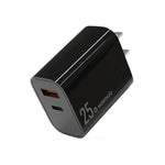 ที่ชาร์จเร็วพอร์ตคู่ NORTHJO NOPD2502 PD 25W USB-C/Type-C + QC 3.0 USB พร้อมปลั๊ก US, EU, UK, AU