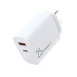 ที่ชาร์จเร็วพอร์ตคู่ NORTHJO NOPD2502 PD 25W USB-C/Type-C + QC 3.0 USB พร้อมปลั๊ก US, EU, UK, AU
