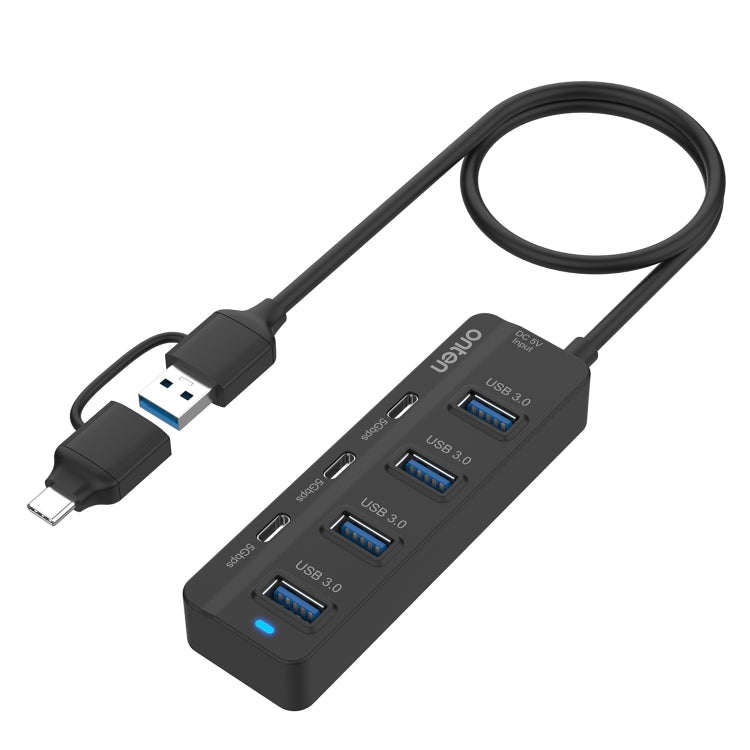 Onten UCA5306 ฮับ USB3.0 + Type-C 7 พอร์ต 7 ใน 2 สถานีเชื่อมต่อ รองรับฟังก์ชัน OTG, UCA5306