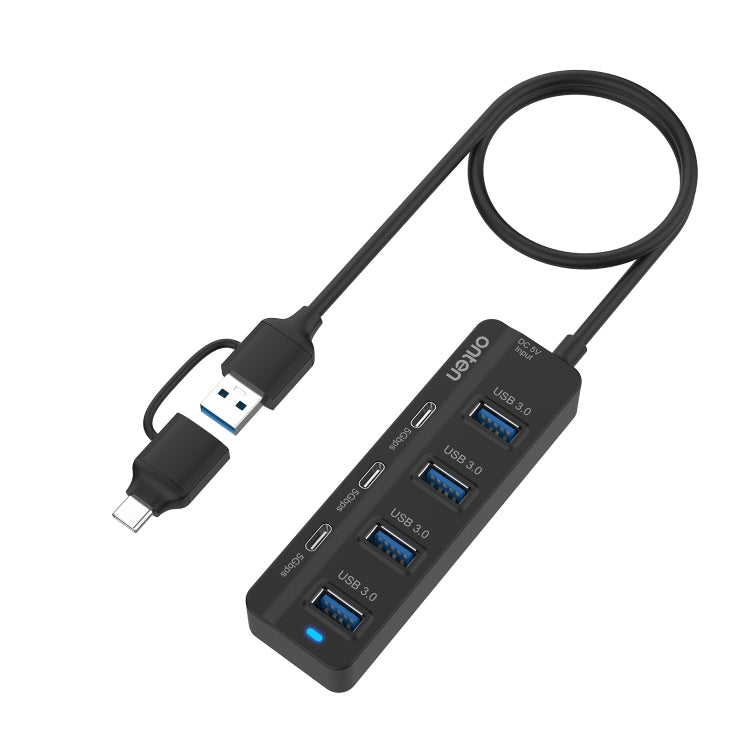 Onten UCA5306 ฮับ USB3.0 + Type-C 7 พอร์ต 7 ใน 2 สถานีเชื่อมต่อ รองรับฟังก์ชัน OTG, UCA5306
