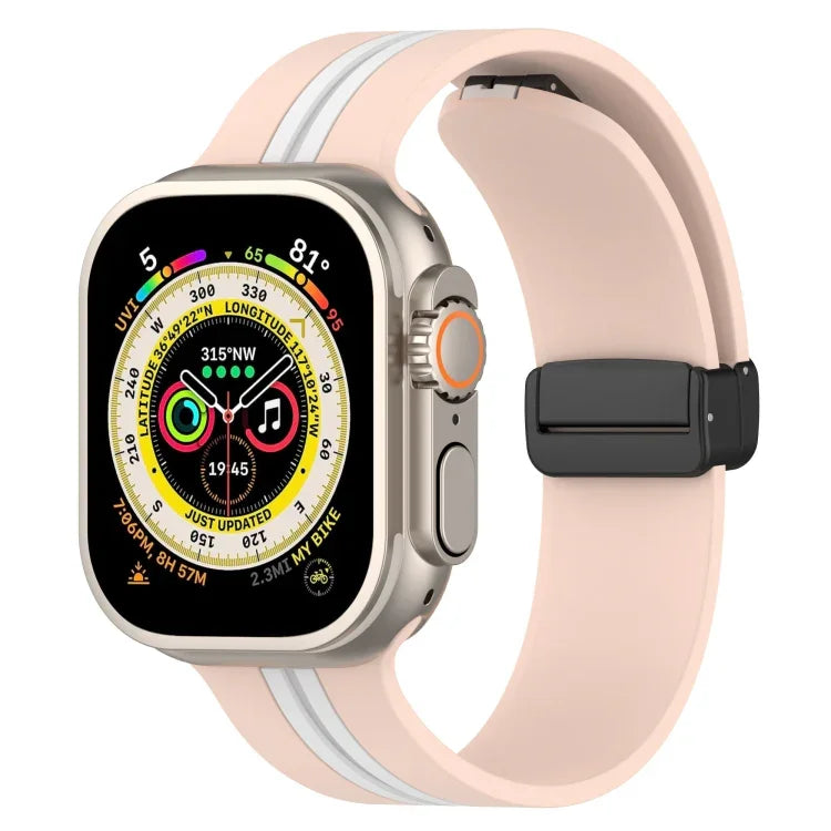 สายซิลิโคนสองสี Magnetic Clasp สำหรับ Apple Watch Ultra 49mm, สำหรับ Apple Watch Series 8&7 45mm, สำหรับ Apple Watch Series 8&7 41mm