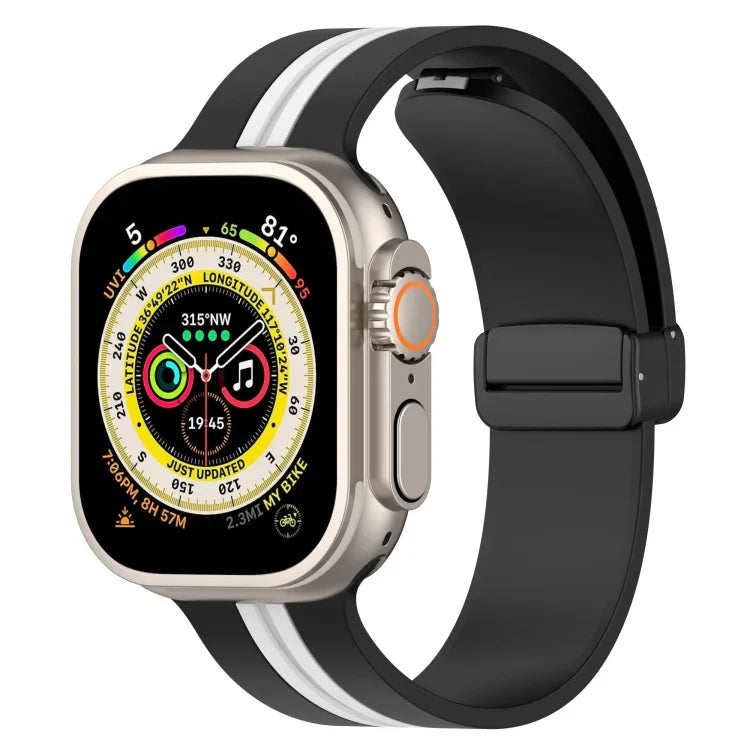 สายซิลิโคนสองสี Magnetic Clasp สำหรับ Apple Watch Ultra 49mm, สำหรับ Apple Watch Series 8&7 45mm, สำหรับ Apple Watch Series 8&7 41mm