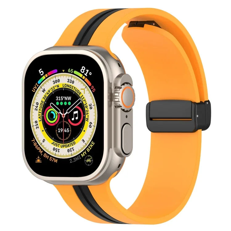 สายซิลิโคนสองสี Magnetic Clasp สำหรับ Apple Watch Ultra 49mm, สำหรับ Apple Watch Series 8&7 45mm, สำหรับ Apple Watch Series 8&7 41mm