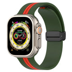 สายซิลิโคนสองสี Magnetic Clasp สำหรับ Apple Watch Ultra 49mm, สำหรับ Apple Watch Series 8&7 45mm, สำหรับ Apple Watch Series 8&7 41mm