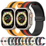 สายซิลิโคนสองสี Magnetic Clasp สำหรับ Apple Watch Ultra 49mm, สำหรับ Apple Watch Series 8&7 45mm, สำหรับ Apple Watch Series 8&7 41mm