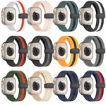 สายซิลิโคนสองสี Magnetic Clasp สำหรับ Apple Watch Ultra 49mm, สำหรับ Apple Watch Series 8&7 45mm, สำหรับ Apple Watch Series 8&7 41mm