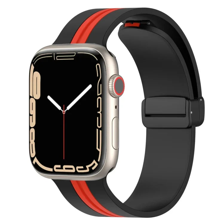 สายซิลิโคนสองสี Magnetic Clasp สำหรับ Apple Watch Ultra 49mm, สำหรับ Apple Watch Series 8&7 45mm, สำหรับ Apple Watch Series 8&7 41mm