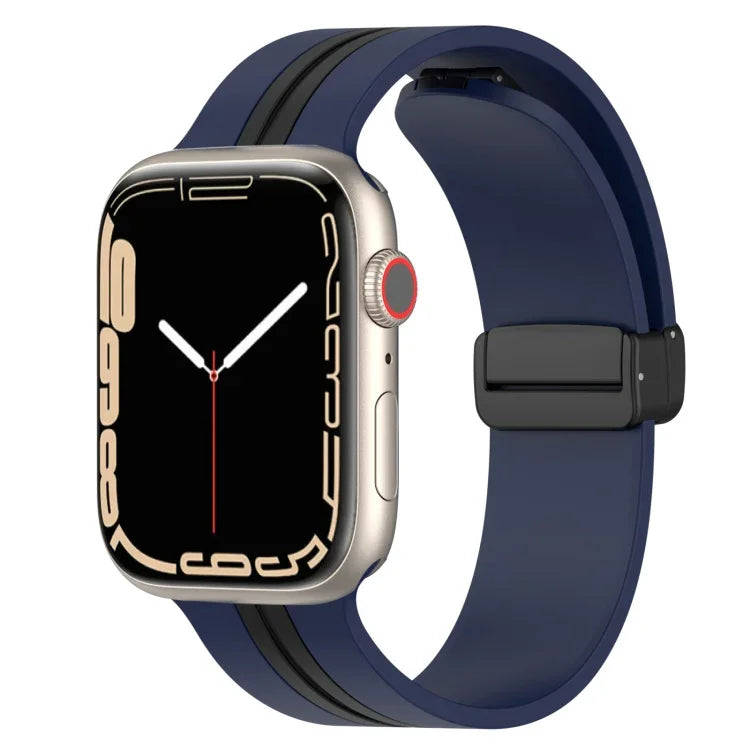 สายซิลิโคนสองสี Magnetic Clasp สำหรับ Apple Watch Ultra 49mm, สำหรับ Apple Watch Series 8&7 45mm, สำหรับ Apple Watch Series 8&7 41mm