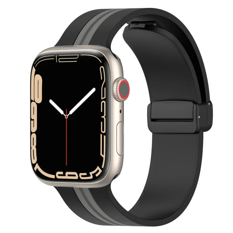 สายซิลิโคนสองสี Magnetic Clasp สำหรับ Apple Watch Ultra 49mm, สำหรับ Apple Watch Series 8&7 45mm, สำหรับ Apple Watch Series 8&7 41mm
