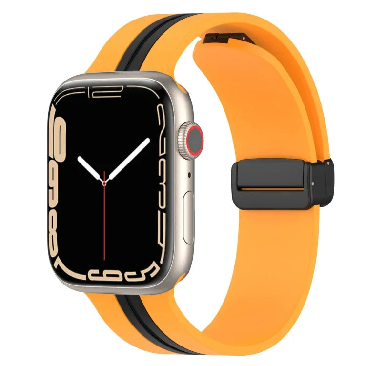 สายซิลิโคนสองสี Magnetic Clasp สำหรับ Apple Watch Ultra 49mm, สำหรับ Apple Watch Series 8&7 45mm, สำหรับ Apple Watch Series 8&7 41mm