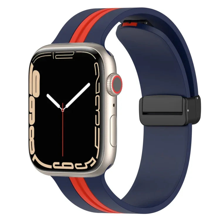 สายซิลิโคนสองสี Magnetic Clasp สำหรับ Apple Watch Ultra 49mm, สำหรับ Apple Watch Series 8&7 45mm, สำหรับ Apple Watch Series 8&7 41mm