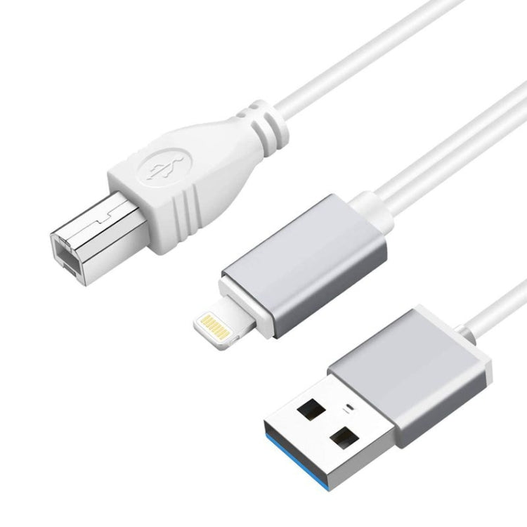 สายมัลติฟังก์ชัน 1 เมตร 8 พิน เป็น USB + MIDI เครื่องดนตรีอิเล็กทรอนิกส์ & OTG & ชาร์จ รองรับ iOS 10-14, MIDI + OTG