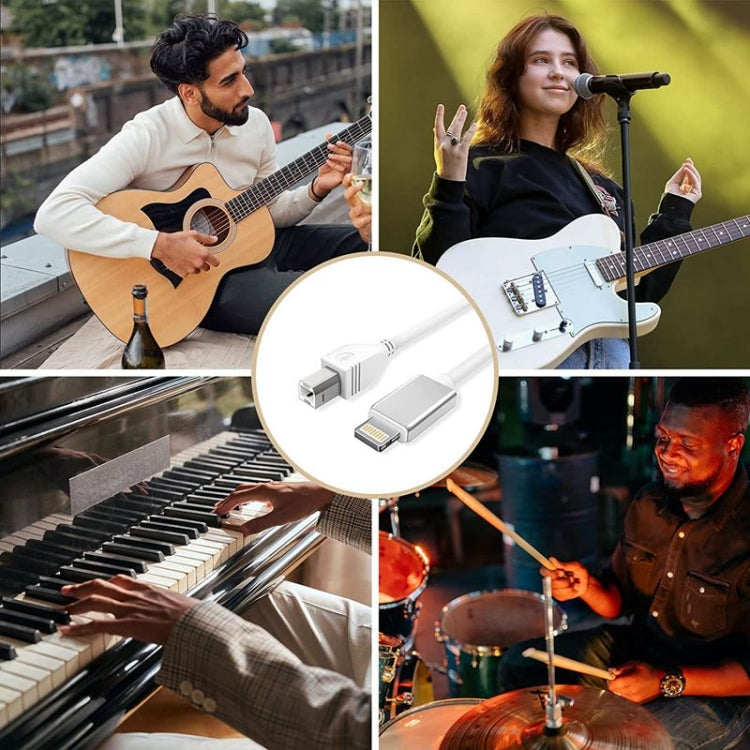 สายมัลติฟังก์ชัน 1 เมตร 8 พิน เป็น USB + MIDI เครื่องดนตรีอิเล็กทรอนิกส์ & OTG & ชาร์จ รองรับ iOS 10-14, MIDI + OTG