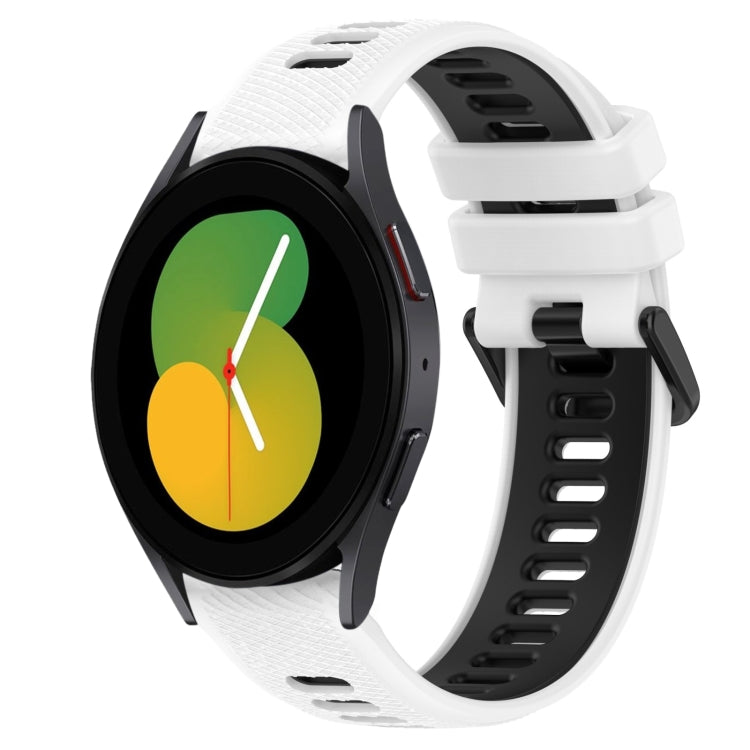 สายรัดนาฬิกาซิลิโคนสองสีขนาด 20 มม. สำหรับ Samsung Galaxy Watch5 ขนาด 44 มม., สำหรับ Samsung Galaxy Watch 6 Classic ขนาด 47 มม., สำหรับ Samsung Galaxy Watch5 ขนาด 40 มม., สำหรับ Samsung Galaxy Watch5 Pro ขนาด 45 มม.