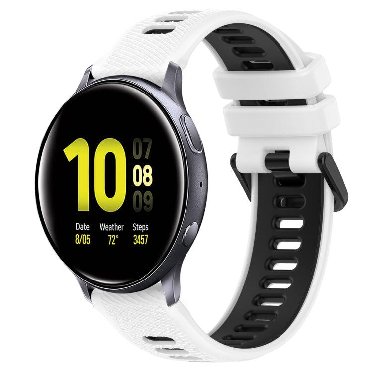 สายรัดนาฬิกาซิลิโคนสองสีขนาด 20 มม. สำหรับ Samsung Galaxy Watch Active2 ขนาด 40 มม., สำหรับ Samsung Galaxy Watch Active2 ขนาด 44 มม., สำหรับ Samsung Galaxy Watch ขนาด 42 มม., สำหรับ Samsung Galaxy Watch 6 ขนาด 44 มม.