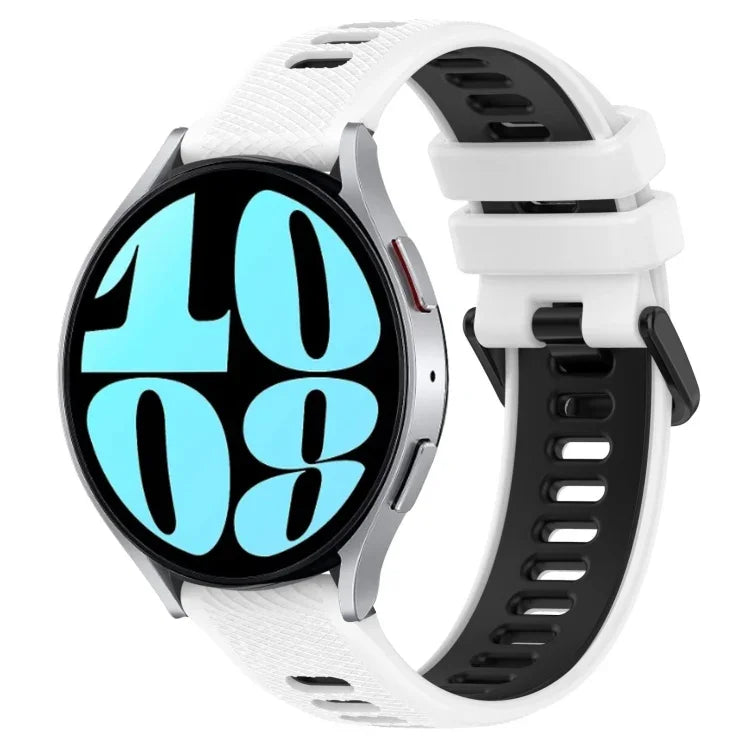 สายซิลิโคนสองสีขนาด 20mm สำหรับกีฬา, สำหรับ Samsung Galaxy Watch 6 40mm, สำหรับ Samsung Galaxy Watch 6 Classic 43mm