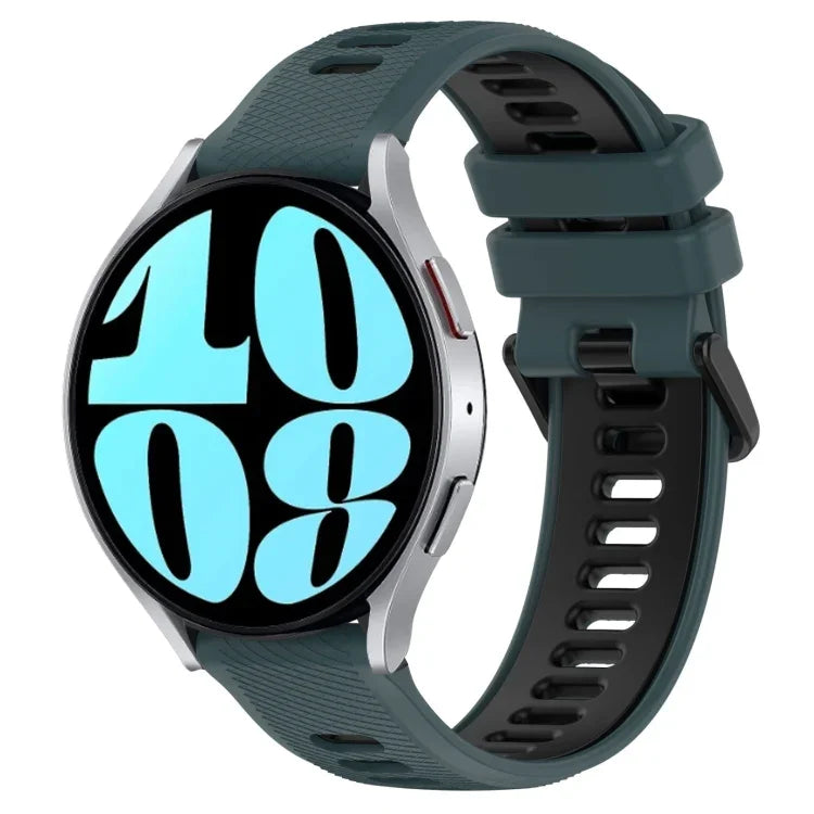 สายซิลิโคนสองสีขนาด 20mm สำหรับกีฬา, สำหรับ Samsung Galaxy Watch 6 40mm, สำหรับ Samsung Galaxy Watch 6 Classic 43mm