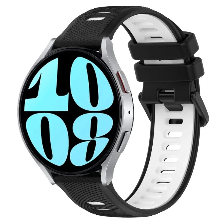 สายซิลิโคนสองสีขนาด 20mm สำหรับกีฬา, สำหรับ Samsung Galaxy Watch 6 40mm, สำหรับ Samsung Galaxy Watch 6 Classic 43mm