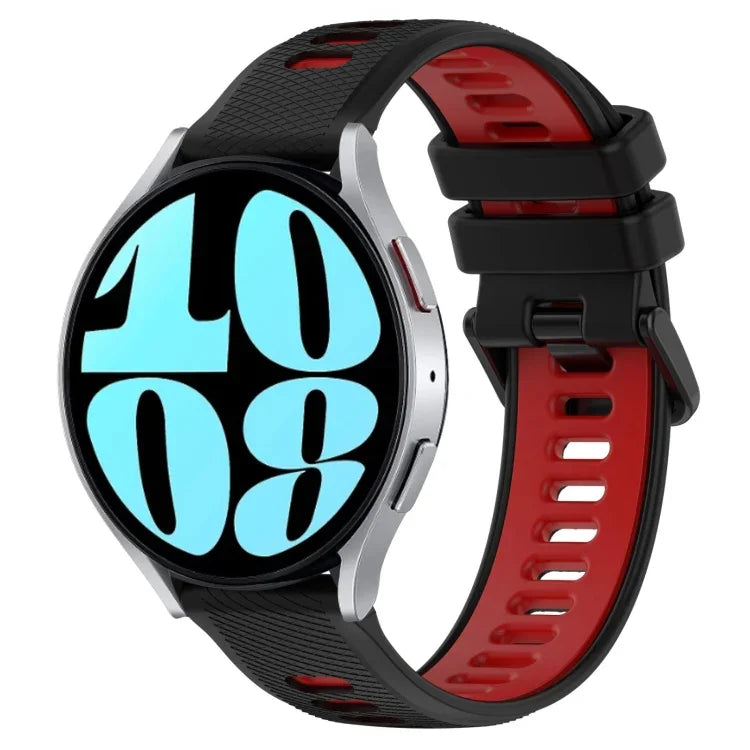 สายซิลิโคนสองสีขนาด 20mm สำหรับกีฬา, สำหรับ Samsung Galaxy Watch 6 40mm, สำหรับ Samsung Galaxy Watch 6 Classic 43mm