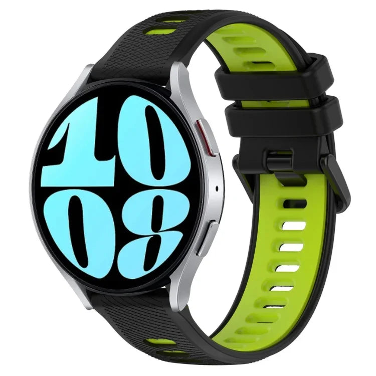 สายซิลิโคนสองสีขนาด 20mm สำหรับกีฬา, สำหรับ Samsung Galaxy Watch 6 40mm, สำหรับ Samsung Galaxy Watch 6 Classic 43mm