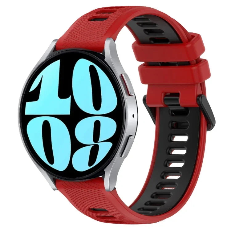 สายซิลิโคนสองสีขนาด 20mm สำหรับกีฬา, สำหรับ Samsung Galaxy Watch 6 40mm, สำหรับ Samsung Galaxy Watch 6 Classic 43mm