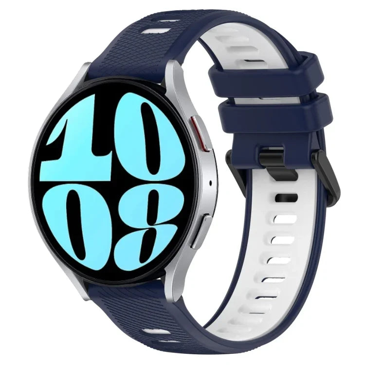สายซิลิโคนสองสีขนาด 20mm สำหรับกีฬา, สำหรับ Samsung Galaxy Watch 6 40mm, สำหรับ Samsung Galaxy Watch 6 Classic 43mm