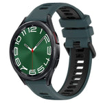 สายซิลิโคนสองสีขนาด 20mm สำหรับกีฬา, สำหรับ Samsung Galaxy Watch 6 40mm, สำหรับ Samsung Galaxy Watch 6 Classic 43mm