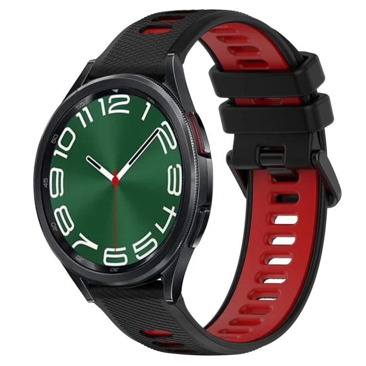 สายซิลิโคนสองสีขนาด 20mm สำหรับกีฬา, สำหรับ Samsung Galaxy Watch 6 40mm, สำหรับ Samsung Galaxy Watch 6 Classic 43mm