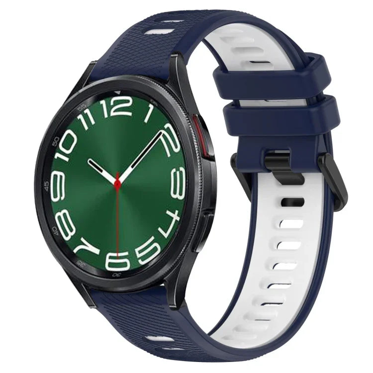 สายซิลิโคนสองสีขนาด 20mm สำหรับกีฬา, สำหรับ Samsung Galaxy Watch 6 40mm, สำหรับ Samsung Galaxy Watch 6 Classic 43mm
