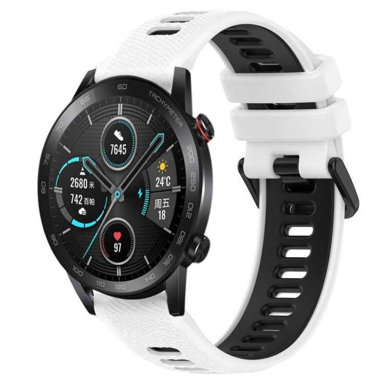 22mm Sports Two-Color Silicone Watch Band, For Honor Magic Watch 2 46mm, For Honor Watch Dream, For Huawei Watch 3 Pro New, For Honor Watch GS 3i