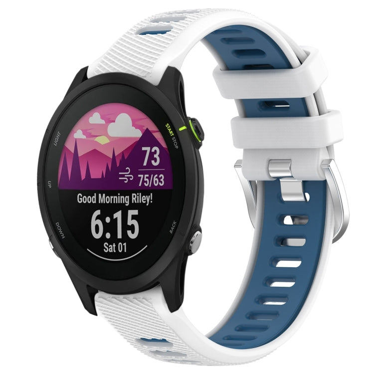 18mm Sports Two-Color Steel Buckle Silicone Watch Band, For Garmin Forerunner 255S Music, For Garmin Venu 2S, For Garmin Vivomove 3S, For Garmin Vivoactive 4S