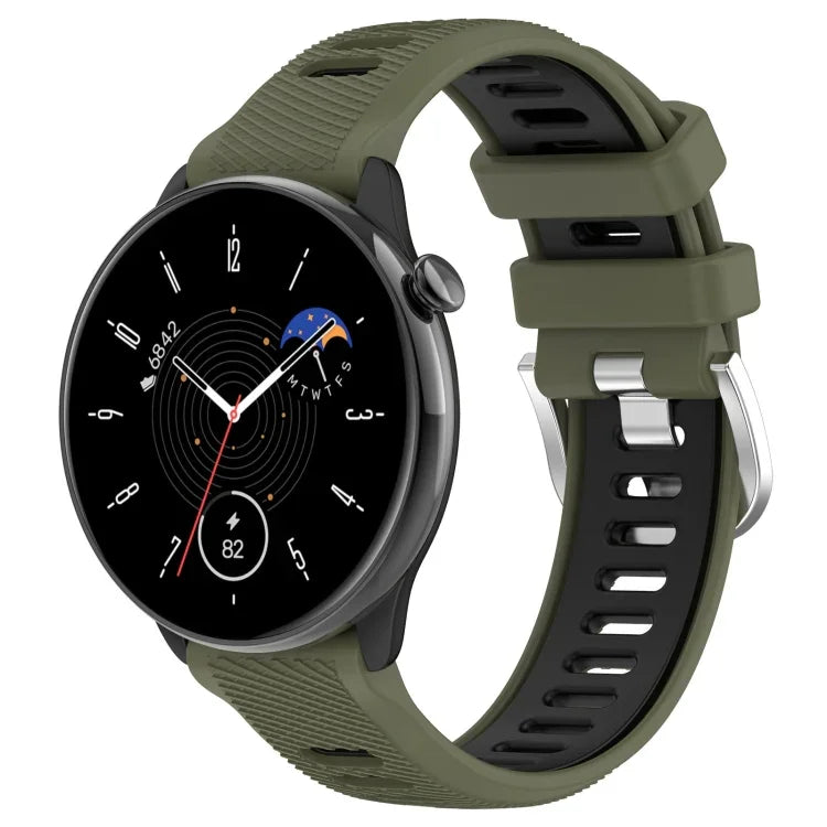 สายซิลิโคนสองสีพร้อมหัวเข็มขัดเหล็กขนาด 20mm สำหรับกีฬา, สำหรับ Samsung Galaxy Watch 6 40mm, สำหรับ Samsung Galaxy Watch 6 Classic 43mm