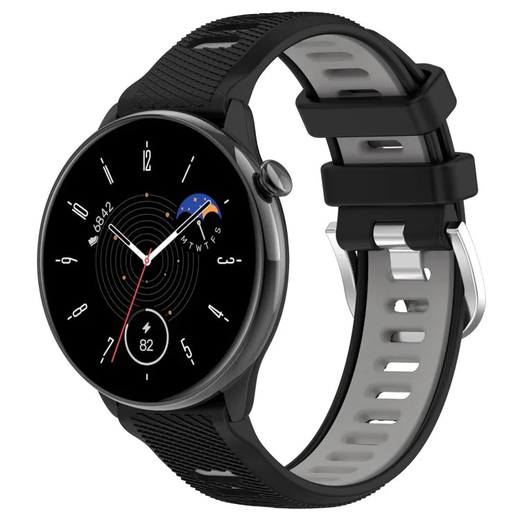 สายซิลิโคนสองสีพร้อมหัวเข็มขัดเหล็กขนาด 20mm สำหรับกีฬา, สำหรับ Samsung Galaxy Watch 6 40mm, สำหรับ Samsung Galaxy Watch 6 Classic 43mm