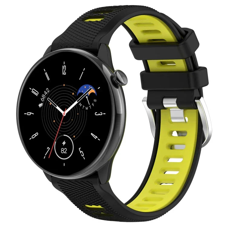 สายซิลิโคนสองสีพร้อมหัวเข็มขัดเหล็กขนาด 20mm สำหรับกีฬา, สำหรับ Samsung Galaxy Watch 6 40mm, สำหรับ Samsung Galaxy Watch 6 Classic 43mm