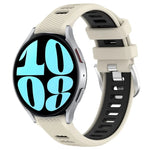 สายซิลิโคนสองสีพร้อมหัวเข็มขัดเหล็กขนาด 20mm สำหรับกีฬา, สำหรับ Samsung Galaxy Watch 6 40mm, สำหรับ Samsung Galaxy Watch 6 Classic 43mm