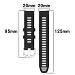 สายซิลิโคนสองสีพร้อมหัวเข็มขัดเหล็กขนาด 20mm สำหรับกีฬา, สำหรับ Samsung Galaxy Watch 6 40mm, สำหรับ Samsung Galaxy Watch 6 Classic 43mm