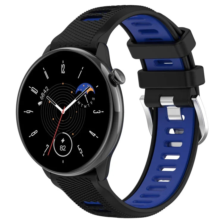 สายซิลิโคนสองสีพร้อมหัวเข็มขัดเหล็กขนาด 20mm สำหรับกีฬา, สำหรับ Samsung Galaxy Watch 6 40mm, สำหรับ Samsung Galaxy Watch 6 Classic 43mm