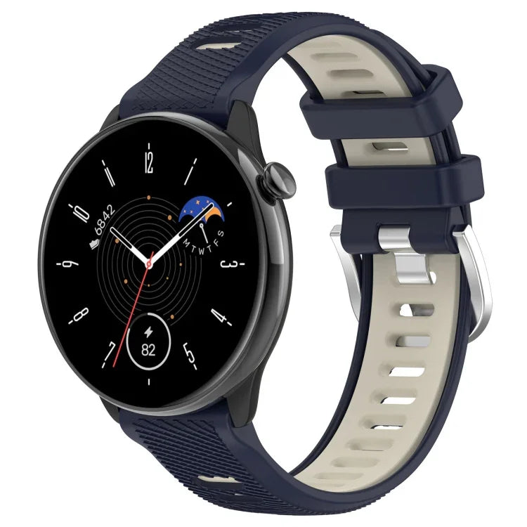 สายซิลิโคนสองสีพร้อมหัวเข็มขัดเหล็กขนาด 20mm สำหรับกีฬา, สำหรับ Samsung Galaxy Watch 6 40mm, สำหรับ Samsung Galaxy Watch 6 Classic 43mm