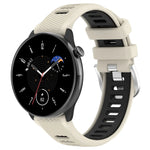สายซิลิโคนสองสีพร้อมหัวเข็มขัดเหล็กขนาด 20mm สำหรับกีฬา, สำหรับ Samsung Galaxy Watch 6 40mm, สำหรับ Samsung Galaxy Watch 6 Classic 43mm