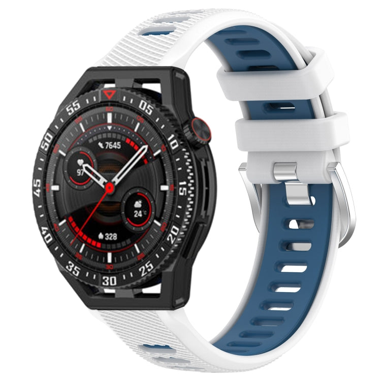 22mm Sports Two-Color Steel Buckle Silicone Watch Band, For Huawei Watch GT3 SE, For Huawei Watch GT3 Pro 46mm, For Huawei Watch Buds, For Huawei Watch GT3 46mm