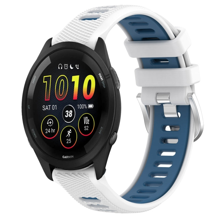 22mm Sports Two-Color Steel Buckle Silicone Watch Band, For Garmin Forerunner 265, For Garmin Forerunner 255, For Garmin Forerunner 255 Music, For Garmin Venu 2