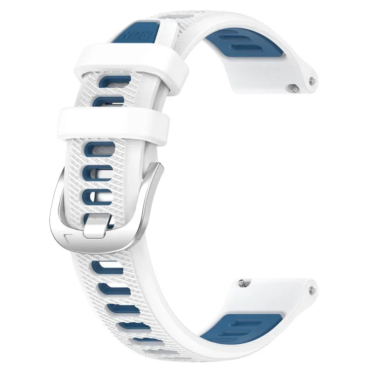 สายรัดนาฬิกาซิลิโคนหัวเข็มขัดเหล็กสองสีขนาด 22 มม. สำหรับ Samsung Galaxy Watch3 45mm, สำหรับ Samsung Galaxy Watch 46mm, สำหรับ Samsung Gear S3 Classic, สำหรับ Samsung Gear S3 Frontier