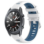 สายรัดนาฬิกาซิลิโคนหัวเข็มขัดเหล็กสองสีขนาด 22 มม. สำหรับ Samsung Galaxy Watch3 45mm, สำหรับ Samsung Galaxy Watch 46mm, สำหรับ Samsung Gear S3 Classic, สำหรับ Samsung Gear S3 Frontier