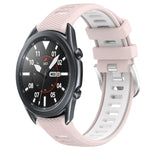 สายรัดนาฬิกาซิลิโคนหัวเข็มขัดเหล็กสองสีขนาด 22 มม. สำหรับ Samsung Galaxy Watch3 45mm, สำหรับ Samsung Galaxy Watch 46mm, สำหรับ Samsung Gear S3 Classic, สำหรับ Samsung Gear S3 Frontier