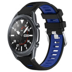 สายรัดนาฬิกาซิลิโคนหัวเข็มขัดเหล็กสองสีขนาด 22 มม. สำหรับ Samsung Galaxy Watch3 45mm, สำหรับ Samsung Galaxy Watch 46mm, สำหรับ Samsung Gear S3 Classic, สำหรับ Samsung Gear S3 Frontier