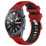สายรัดนาฬิกาซิลิโคนหัวเข็มขัดเหล็กสองสีขนาด 22 มม. สำหรับ Samsung Galaxy Watch3 45mm, สำหรับ Samsung Galaxy Watch 46mm, สำหรับ Samsung Gear S3 Classic, สำหรับ Samsung Gear S3 Frontier