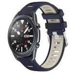 สายรัดนาฬิกาซิลิโคนหัวเข็มขัดเหล็กสองสีขนาด 22 มม. สำหรับ Samsung Galaxy Watch3 45mm, สำหรับ Samsung Galaxy Watch 46mm, สำหรับ Samsung Gear S3 Classic, สำหรับ Samsung Gear S3 Frontier