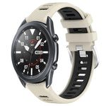 สายรัดนาฬิกาซิลิโคนหัวเข็มขัดเหล็กสองสีขนาด 22 มม. สำหรับ Samsung Galaxy Watch3 45mm, สำหรับ Samsung Galaxy Watch 46mm, สำหรับ Samsung Gear S3 Classic, สำหรับ Samsung Gear S3 Frontier